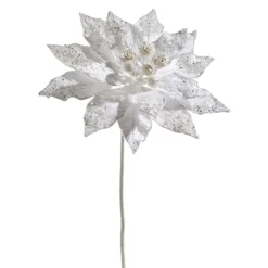 Online The Jolly Christmas Shop Raz 18" Glittered Large White Poinsettia Christmas Tre Pick F4448003