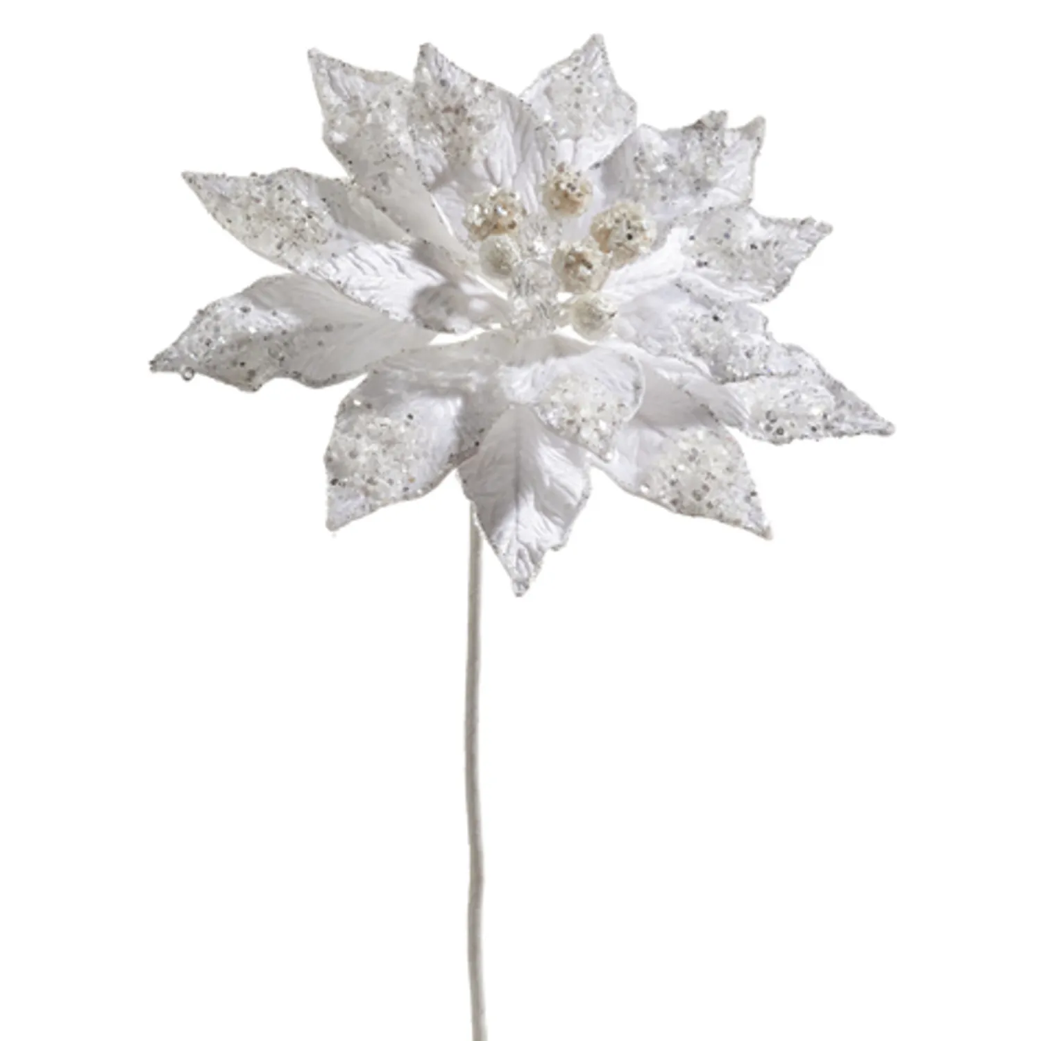 Online The Jolly Christmas Shop Raz 18" Glittered Large White Poinsettia Christmas Tre Pick F4448003