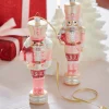 Sale The Jolly Christmas Shop Raz 8" Glittered Pink Nutcracker Glass Christmas Ornament 4320885