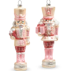 Sale The Jolly Christmas Shop Raz 8" Glittered Pink Nutcracker Glass Christmas Ornament 4320885