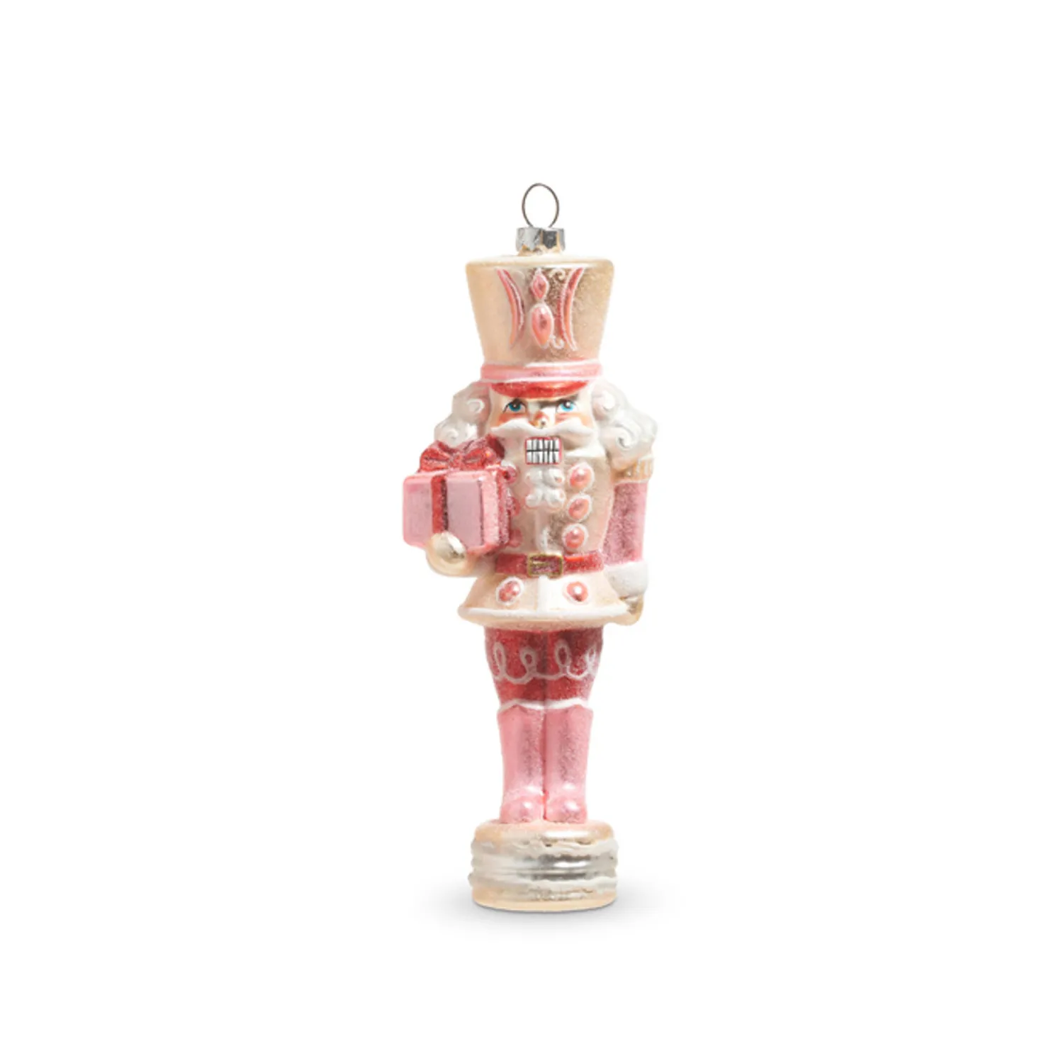 Sale The Jolly Christmas Shop Raz 8" Glittered Pink Nutcracker Glass Christmas Ornament 4320885