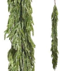 The Jolly Christmas Shop Raz 6' Glittered Real Feel Cedar Christmas Garland G4422749