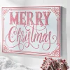 Hot The Jolly Christmas Shop Raz 28" Glittered Red And White Merry Christmas Metal Wall Sign 4457262