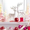 Online The Jolly Christmas Shop Raz 14" Glittered Silver Deer Christmas Figure Set Of 2 4401655