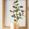 Hot The Jolly Christmas Shop Raz 31" Glittered Variegated Holly Christmas Tree Spray F4422631