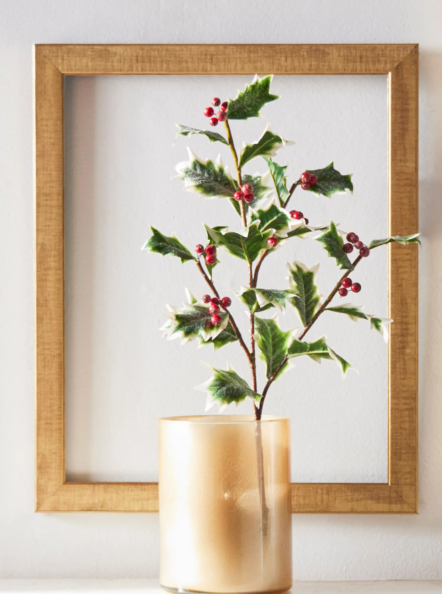Hot The Jolly Christmas Shop Raz 31" Glittered Variegated Holly Christmas Tree Spray F4422631