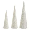 New The Jolly Christmas Shop Raz 23.75" Glittered White Cone Christmas Tree Set Of 3 4415545