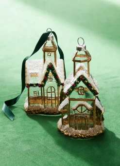 Outlet The Jolly Christmas Shop Raz 5" Gold And Clear Church Glass Christmas Ornament 4324586