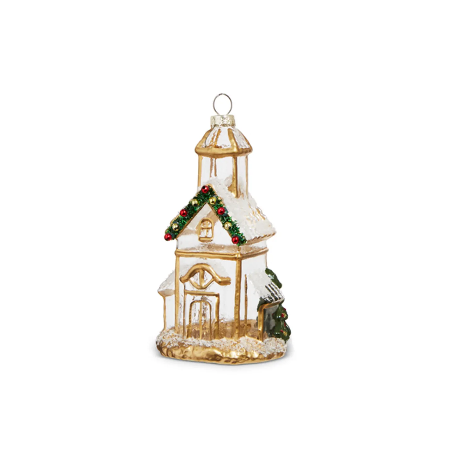 Outlet The Jolly Christmas Shop Raz 5" Gold And Clear Church Glass Christmas Ornament 4324586