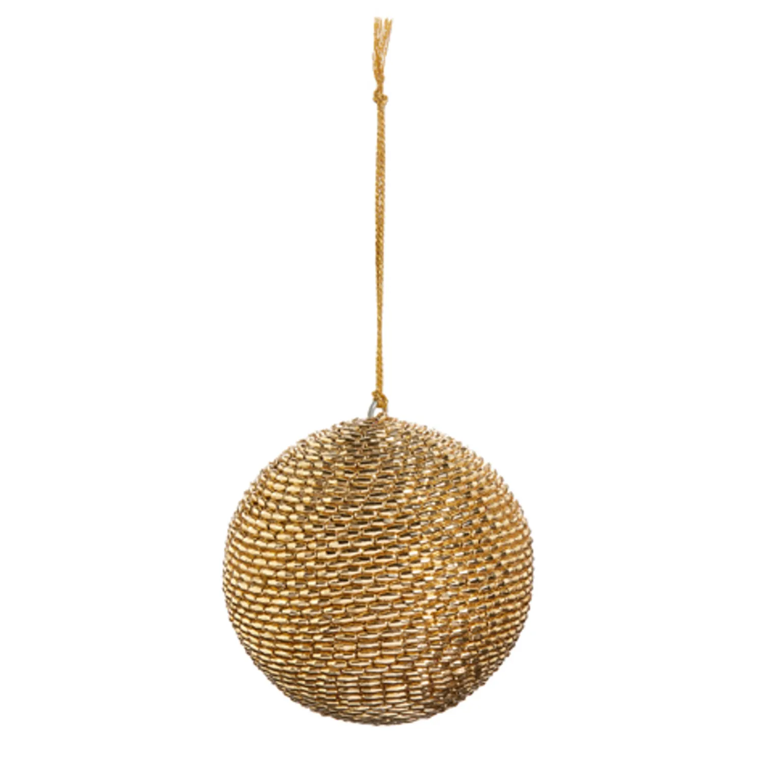 Sale The Jolly Christmas Shop Raz 4" Gold Beaded Christmas Ball Ornament 4403629