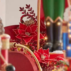 Best The Jolly Christmas Shop Raz 20" Gold Edged Red Poinsettia Christmas Tree Pick F4406734