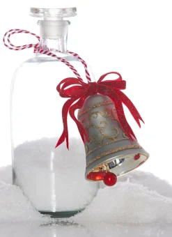 Sale The Jolly Christmas Shop Raz 4" Gold Glitter Silver Bell Glass Christmas Ornament 4320918