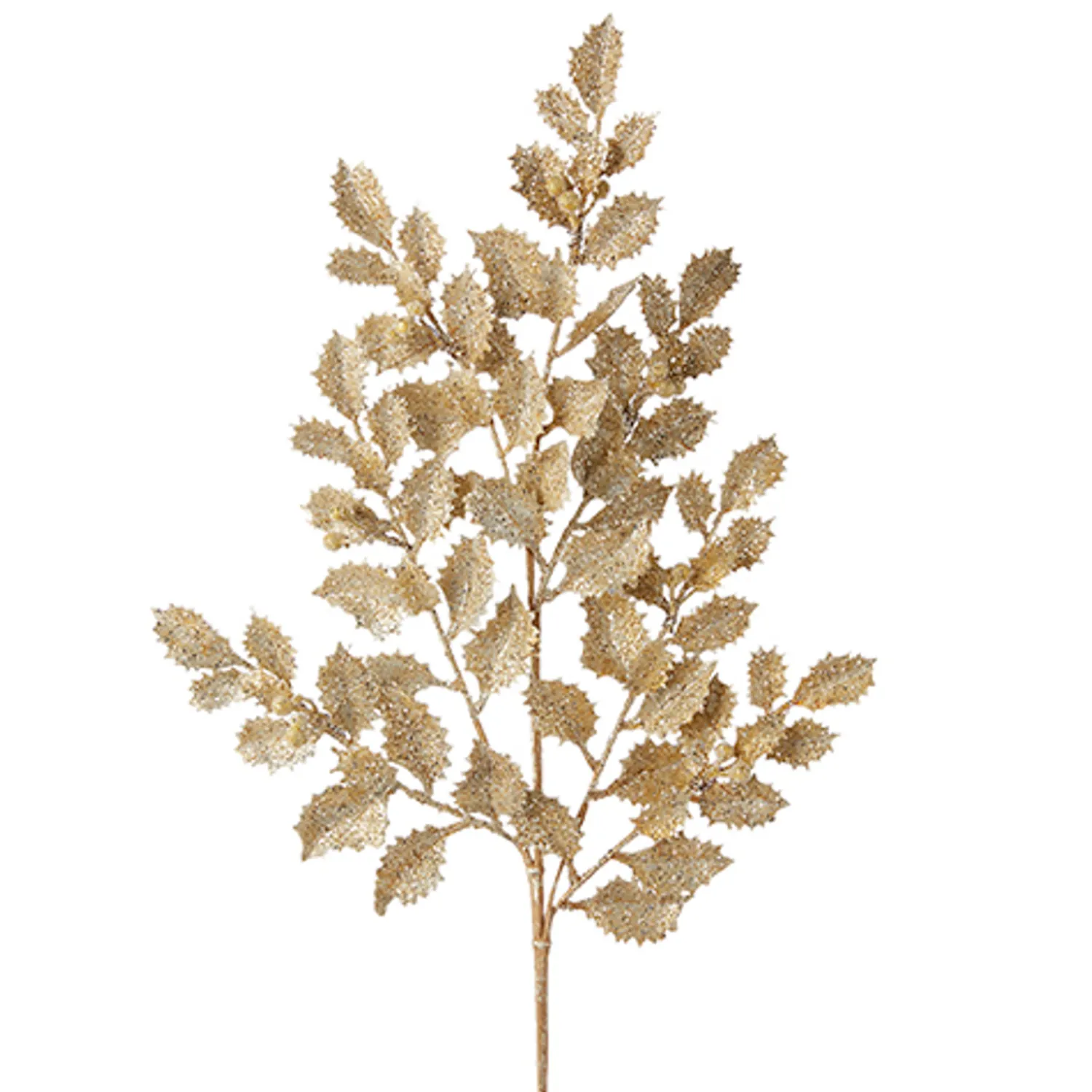 Hot The Jolly Christmas Shop Raz 29" Gold Glittered Holly Christmas Tree Spray F4206767