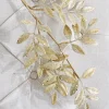 Best The Jolly Christmas Shop Raz 26.75" Gold Glittered Laurel Leaf Christmas Tree Spray F4206740
