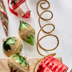 New The Jolly Christmas Shop Raz 10' Gold Glittered Rope Christmas Tree Garland G4206838