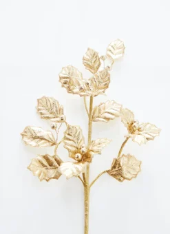 Sale The Jolly Christmas Shop Raz 25.5" Gold Holly Christmas Tree Spray F4306749