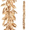 The Jolly Christmas Shop Raz 6' Gold Laurel Leaf Christmas Garland G4422662
