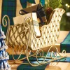 New The Jolly Christmas Shop Raz 12" Gold Quilted Sleigh Christmas Figure 4412154
