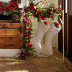Clearance The Jolly Christmas Shop Raz 42.5" Gold Scrollwork Stocking Holder Stand 4317036