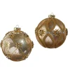 Best The Jolly Christmas Shop Raz 5" Gold Star And Jewel Ball Glass Christmas Ornament 4452856