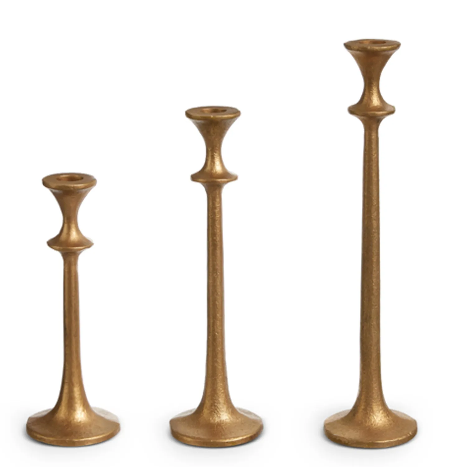 Hot The Jolly Christmas Shop Raz 12.75" Gold Taper Christmas Candle Sticks 4402393