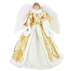 New The Jolly Christmas Shop Raz 16" Golden Angel Christmas Tree Topper 4215536