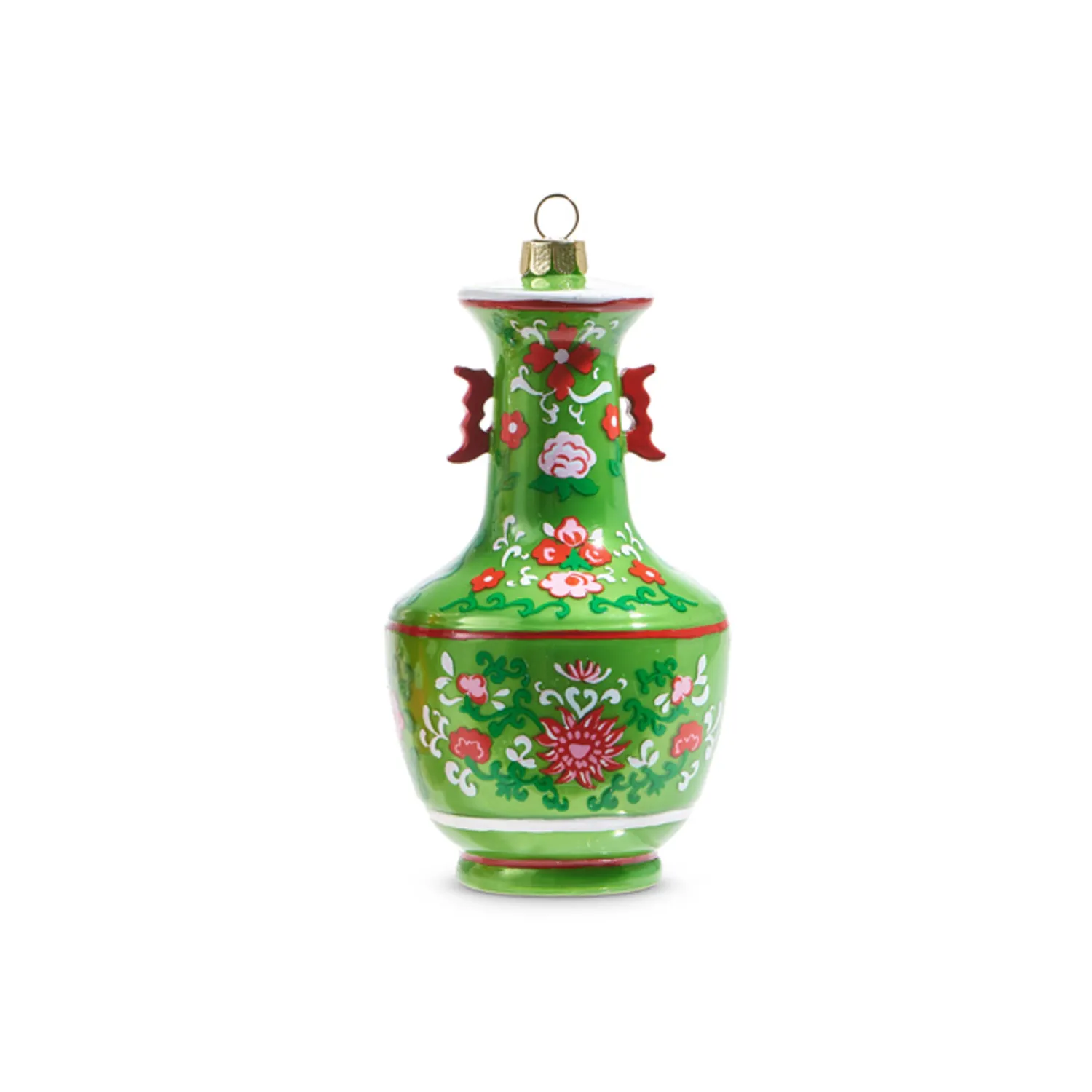 Discount The Jolly Christmas Shop Raz 5" Green And Pink Chinoiserie Jar Glass Christmas Ornament 4352888