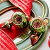 The Jolly Christmas Shop Raz 5" Green And Red Finial Reflector Glass Christmas Ornament 4320017