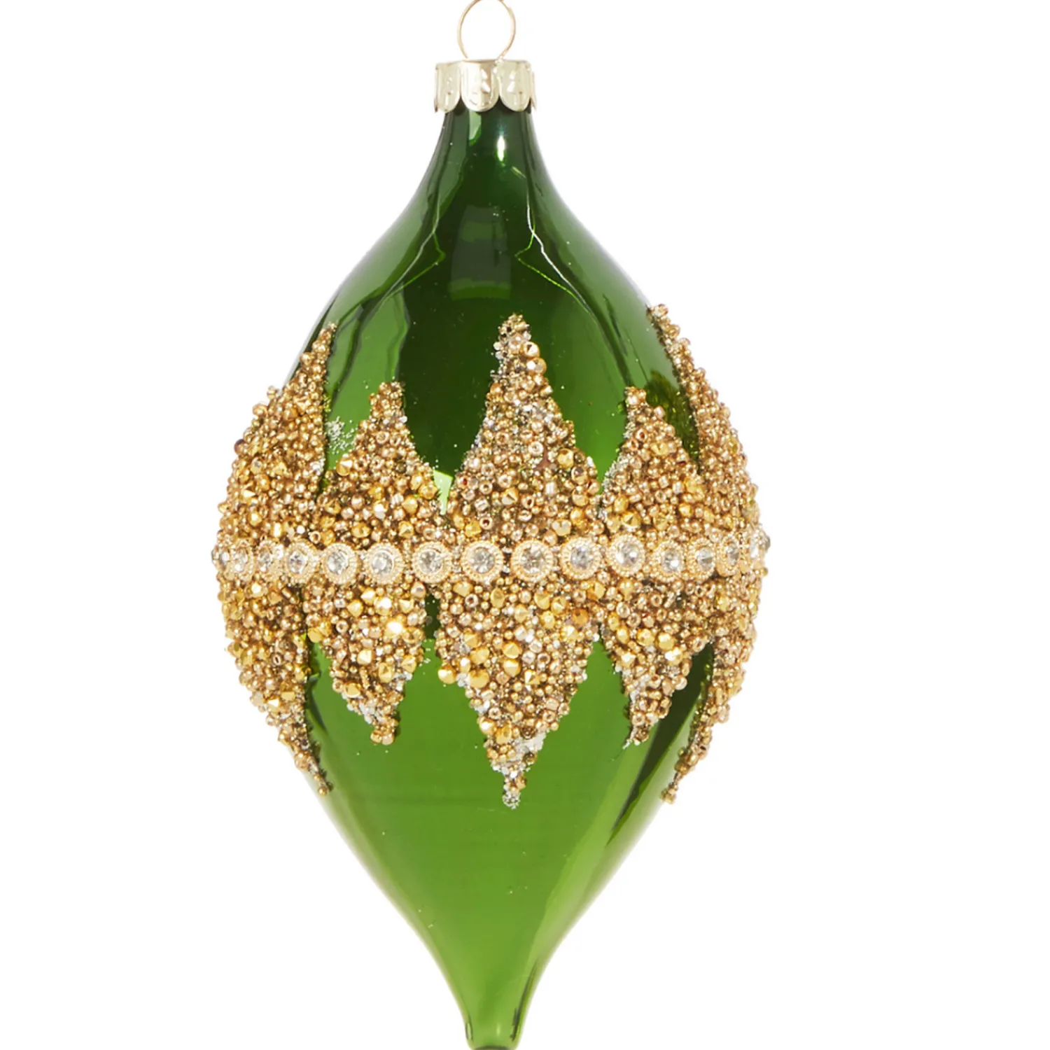 Hot The Jolly Christmas Shop Raz 4" Green Beaded Glass Christmas Ornament 4322800