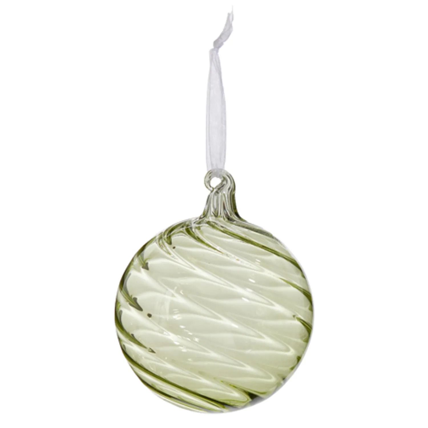 Clearance The Jolly Christmas Shop Raz 4" Green Blown Glass Ball Christmas Ornament 4423006