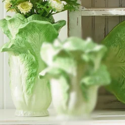 Clearance The Jolly Christmas Shop Raz 12.5" Green Cabbage Vase Spring Decoration 4411193