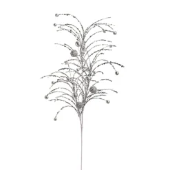 New The Jolly Christmas Shop Raz 42" Green Or Silver Glittered Ball Christmas Tree Spray