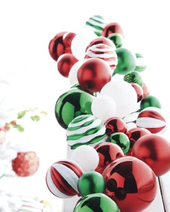 Online The Jolly Christmas Shop Raz 4' Green, Red, And White Mixed Ball Christmas Garland G4032704