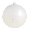 New The Jolly Christmas Shop Raz 6" Half Glittered Ball Glass Christmas Ornament 4324502