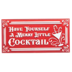 Sale The Jolly Christmas Shop Raz 19.5" Have Yourself A Merry Little Cocktail Metal Christmas Sign 4359004