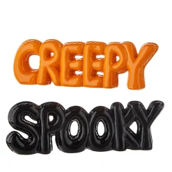 Best The Jolly Christmas Shop Raz 11.75" High Shine Creepy Or Spooky Halloween Word Art Decoration 4209882