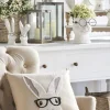 The Jolly Christmas Shop Raz 18" Hipster Bunny With Glasses Easter Throw Pillow 4345517