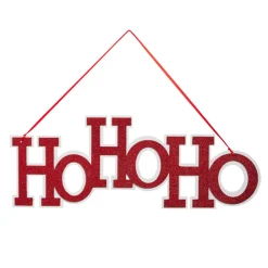 Best The Jolly Christmas Shop Raz 24" Ho Ho Ho Red Glittered Hanging Christmas Sign 4419136