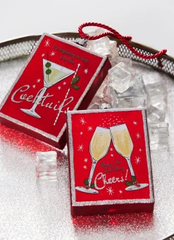 Online The Jolly Christmas Shop Raz 5" Holiday Cheers And Cocktail Glass Christmas Ornament 4324526