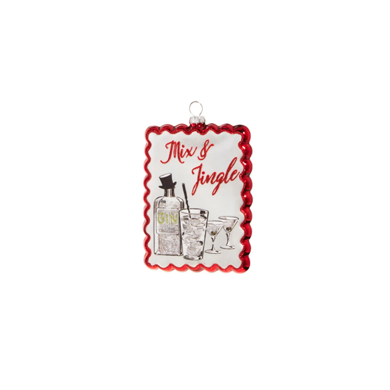 Hot The Jolly Christmas Shop Raz 5" Holiday Cocktails Scalloped Edge Glass Christmas Ornament 4324575