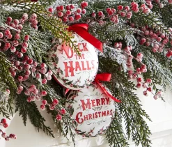 Clearance The Jolly Christmas Shop Raz 5" Holiday Greetings Disc Glass Christmas Ornament 4324605