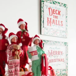 Clearance The Jolly Christmas Shop Raz 16.75" Holiday Greetings Embossed Wall Signs Set Of 2 4312381
