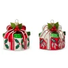 Clearance The Jolly Christmas Shop Raz 3" Holly Gift Glass Christmas Ornament Set Of 2 4452890