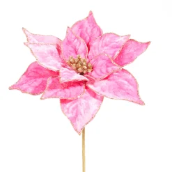Discount The Jolly Christmas Shop Raz 21" Hot Pink Velvet Poinsettia Christmas Tree Pick F4306716