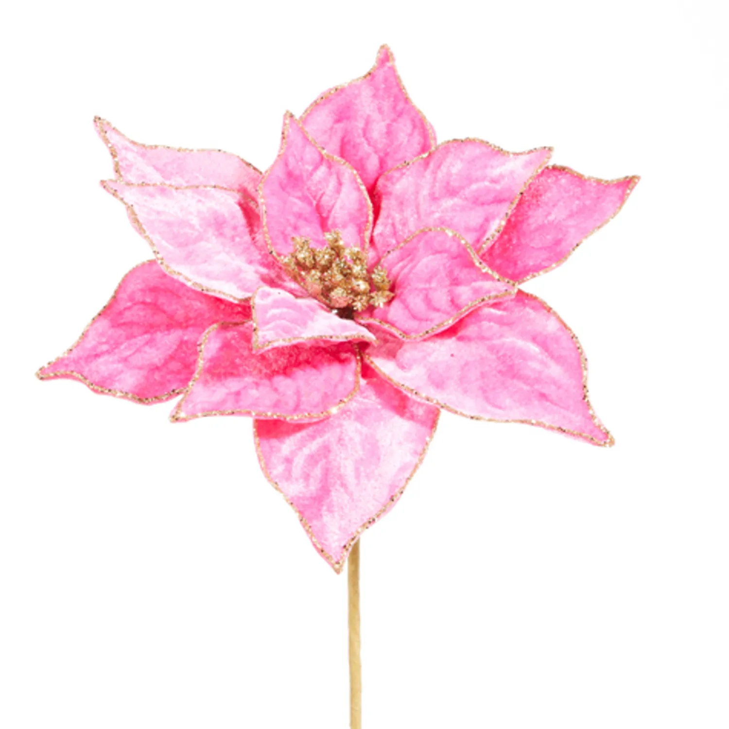 Discount The Jolly Christmas Shop Raz 21" Hot Pink Velvet Poinsettia Christmas Tree Pick F4306716