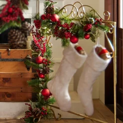 Outlet The Jolly Christmas Shop Raz 6' Iced Berry And Ornament Christmas Garland G4302481