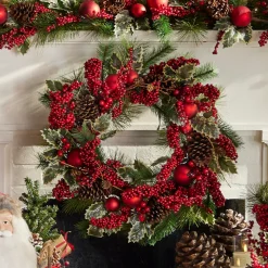 Clearance The Jolly Christmas Shop Raz 28" Iced Berry And Ornament Christmas Wreath W4302480