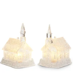 Online The Jolly Christmas Shop Raz 4" Iced Lighted Church Christmas Ornament 4412534