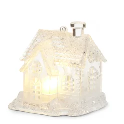 New The Jolly Christmas Shop Raz 3" Iced Lighted House Christmas Ornament 4412529