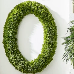 Discount The Jolly Christmas Shop Raz 30.5" Iced Oval Cedar Real Feel Christmas Wreath W4422751